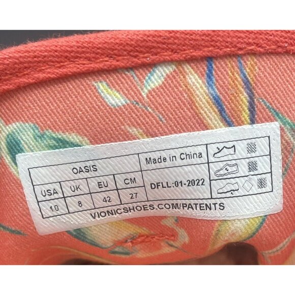 Vionic Oasis Canvas Lace Up Comfort Shoe Fashion  Sneaker Size 10  Bright Poppy - Picture 7 of 7